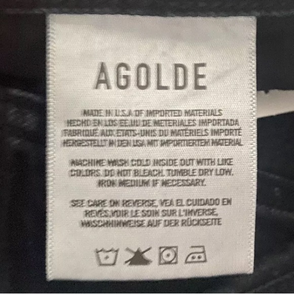 Agolde Jeans Black Denim Size 25 Mid Rise 4-Button Dark Wash Skinny - Picture 7 of 11